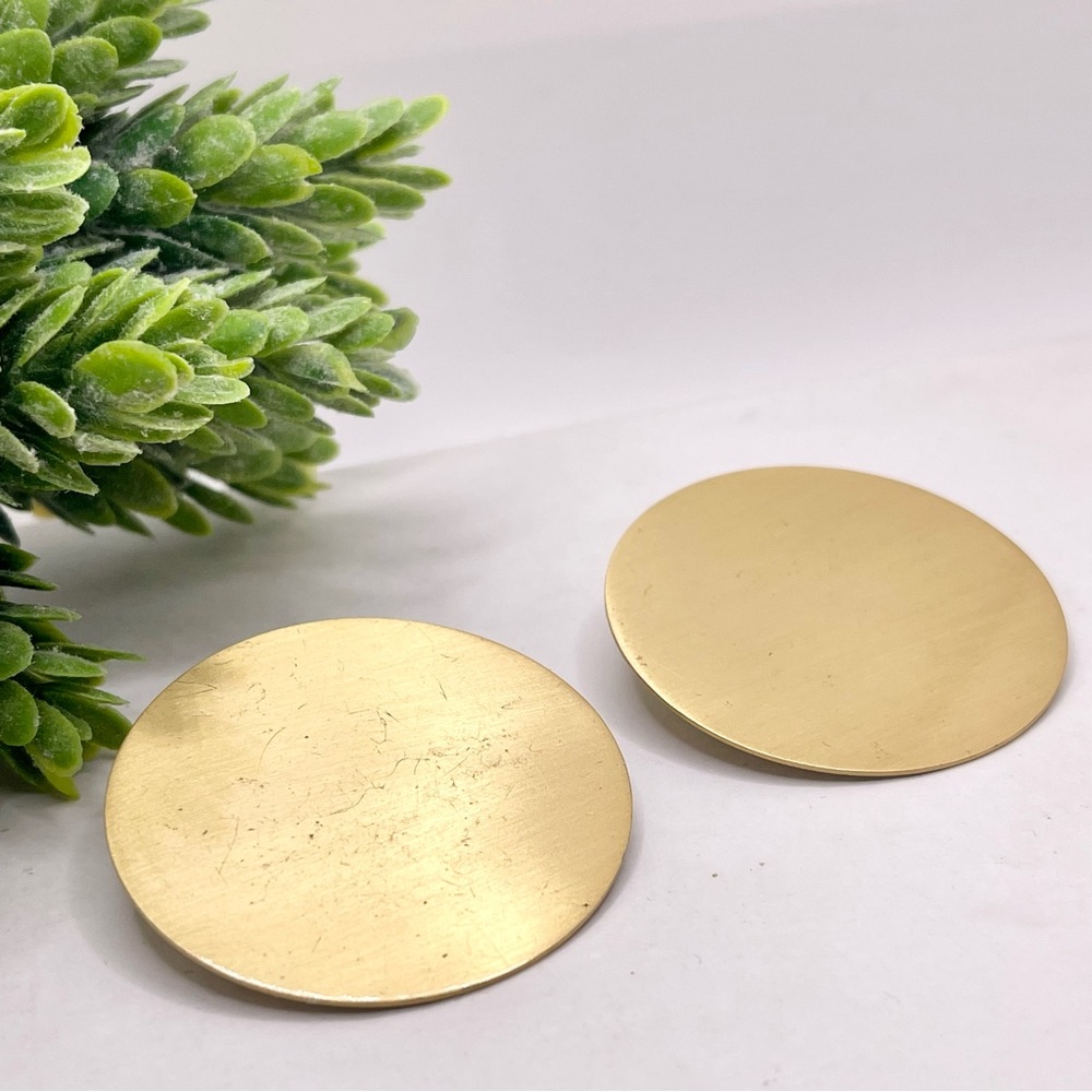 Express Gold Disc Circular Statement Earrings Cos… - image 2